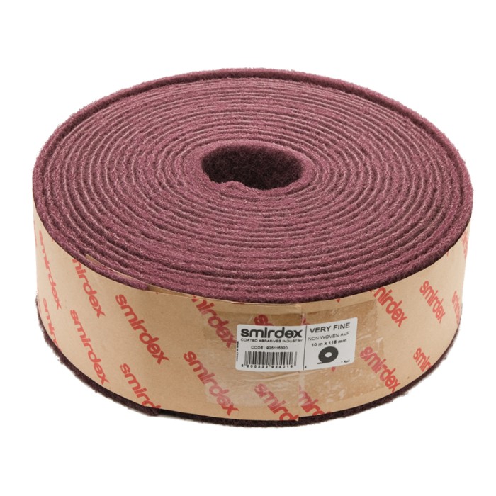 Шлифовальный войлок Smirdex NON WOVEN, рулон 115мм х 10м, красный, P320