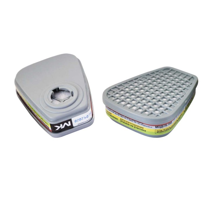 Фильтр для маски класс АBEK1 противогазовый угольный, 2 шт MK 088-6059