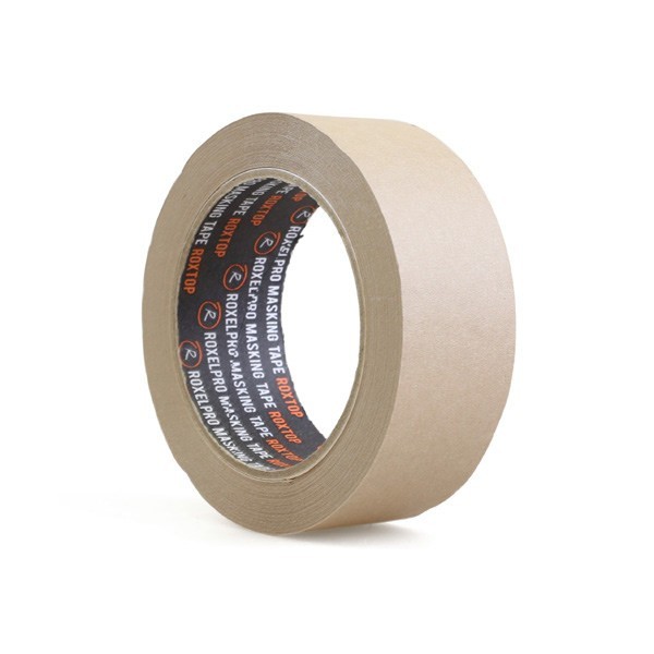 Скотч малярный бумажный RoxelPro 3580 коричневый 36мм х 40м