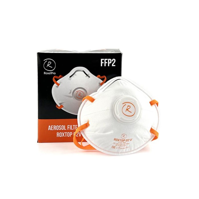 Респиратор одноразовый противопыльный с клапаном выдоха RoxelPro 731325 ROXTOP 02V FFP2