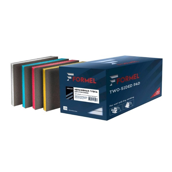 Шлифовальная губка Formel 2-х сторонняя 120x100x12 мм