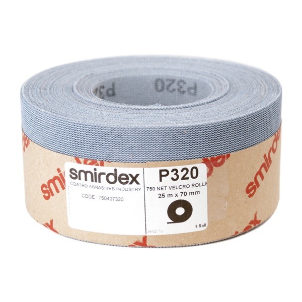 Шлифовальная сетка в рулоне 70 мм х 25 м, Smirdex 750 NET VELCRO зерно керамическое