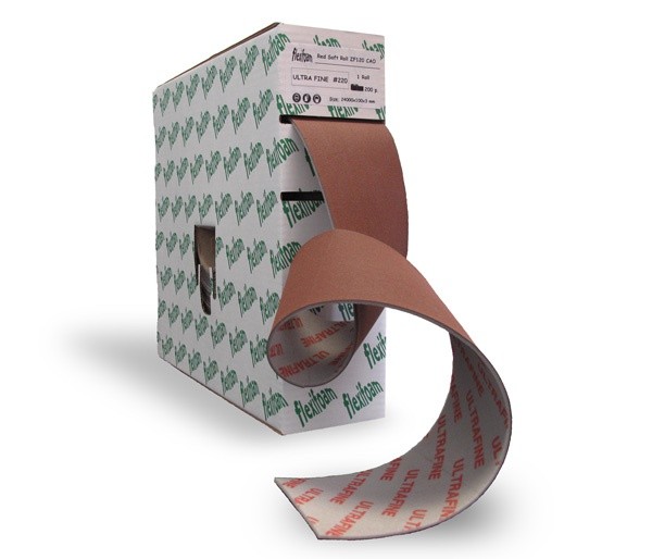 Шлифовальная губка на поролоне 120х100x3мм, Flexifoam Red Soft Roll